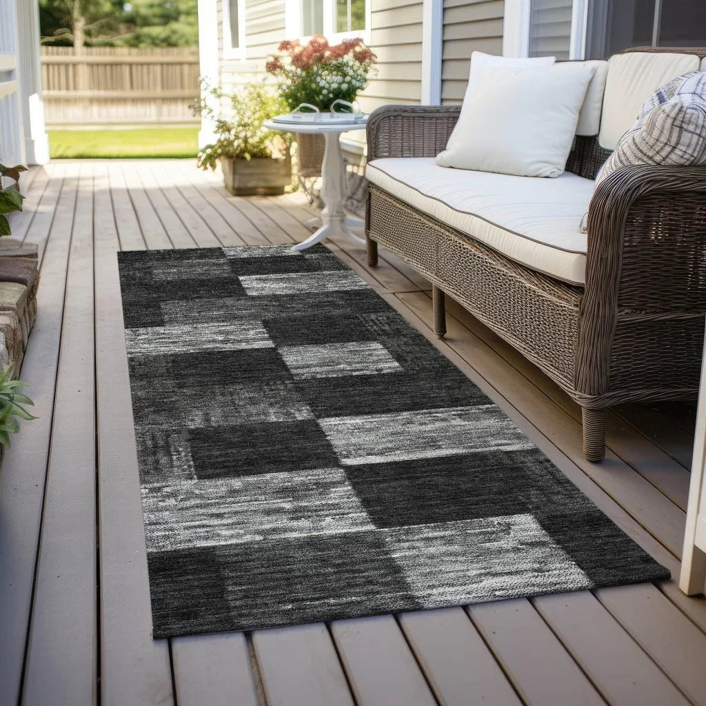 Elise Black Washable Indoor - Outdoor Rug - LOOMLAN - LOOMLAN Rugs - Outdoor Rugs