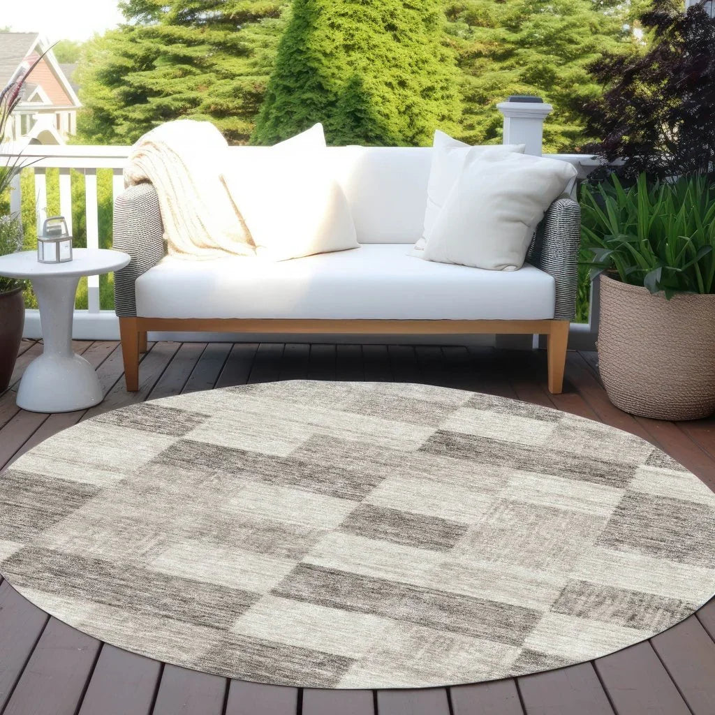 Elise Brown Washable Indoor - Outdoor Rug - LOOMLAN - LOOMLAN Rugs - Outdoor Rugs