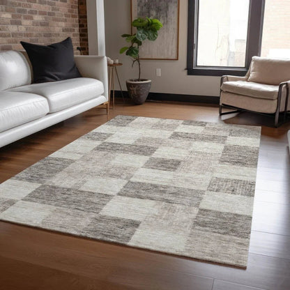 Elise Brown Washable Indoor - Outdoor Rug - LOOMLAN - LOOMLAN Rugs - Outdoor Rugs