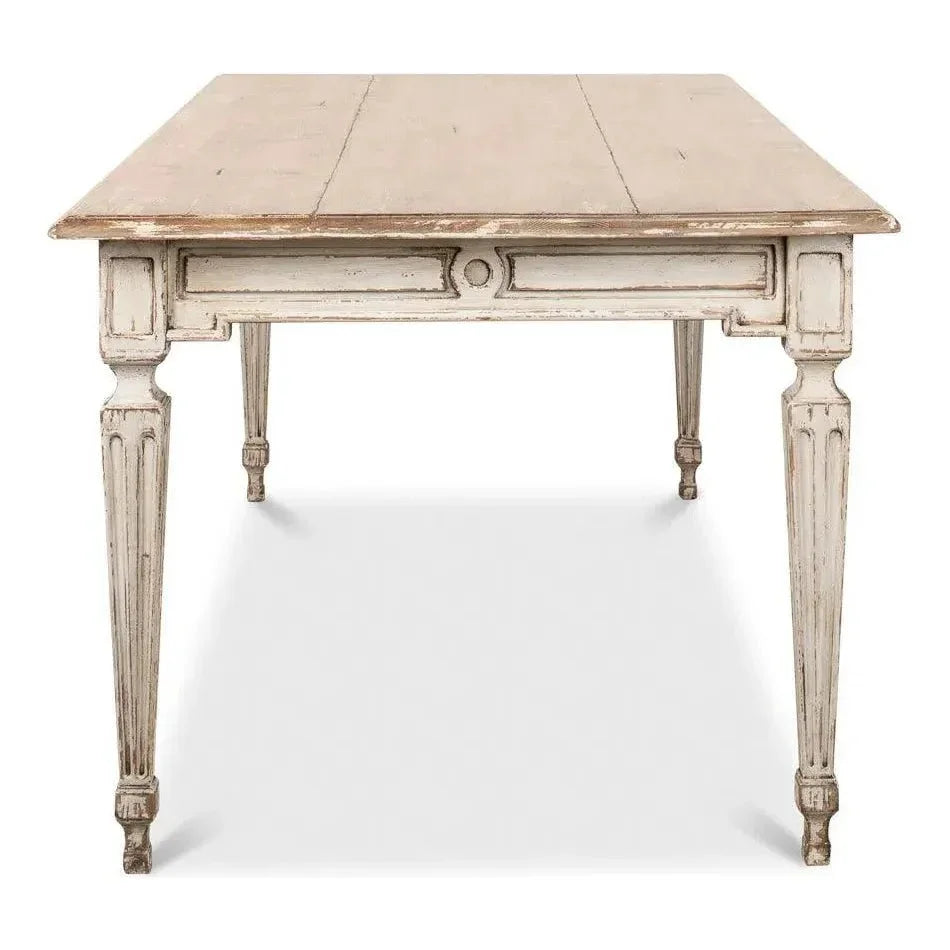 Elise Rectangle Dining Table Seats 6 Grey Natural-Dining Tables-Sarreid-LOOMLAN