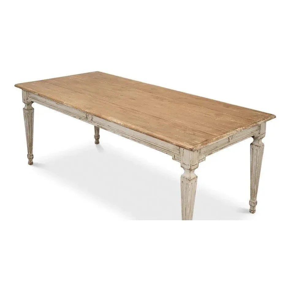 Elise Rectangle Dining Table Seats 6 Grey Natural-Dining Tables-Sarreid-LOOMLAN