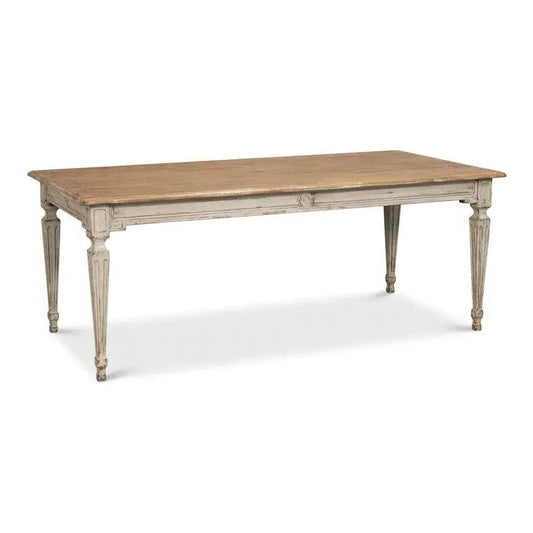 Elise Rectangle Dining Table Seats 6 Grey Natural-Dining Tables-Sarreid-LOOMLAN