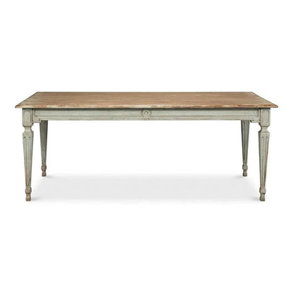 Elise Rectangle Dining Table Seats 6 Sage Natural-Dining Tables-Sarreid-LOOMLAN