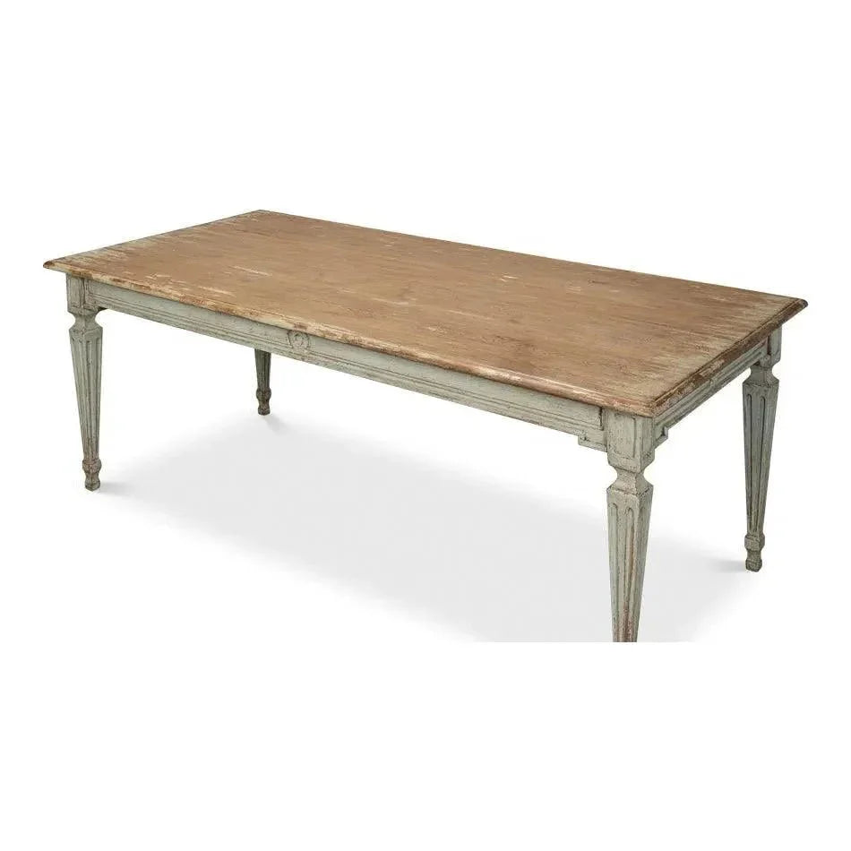 Elise Rectangle Dining Table Seats 6 Sage Natural-Dining Tables-Sarreid-LOOMLAN