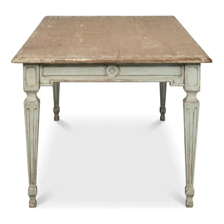 Elise Rectangle Dining Table Seats 6 Sage Natural-Dining Tables-Sarreid-LOOMLAN