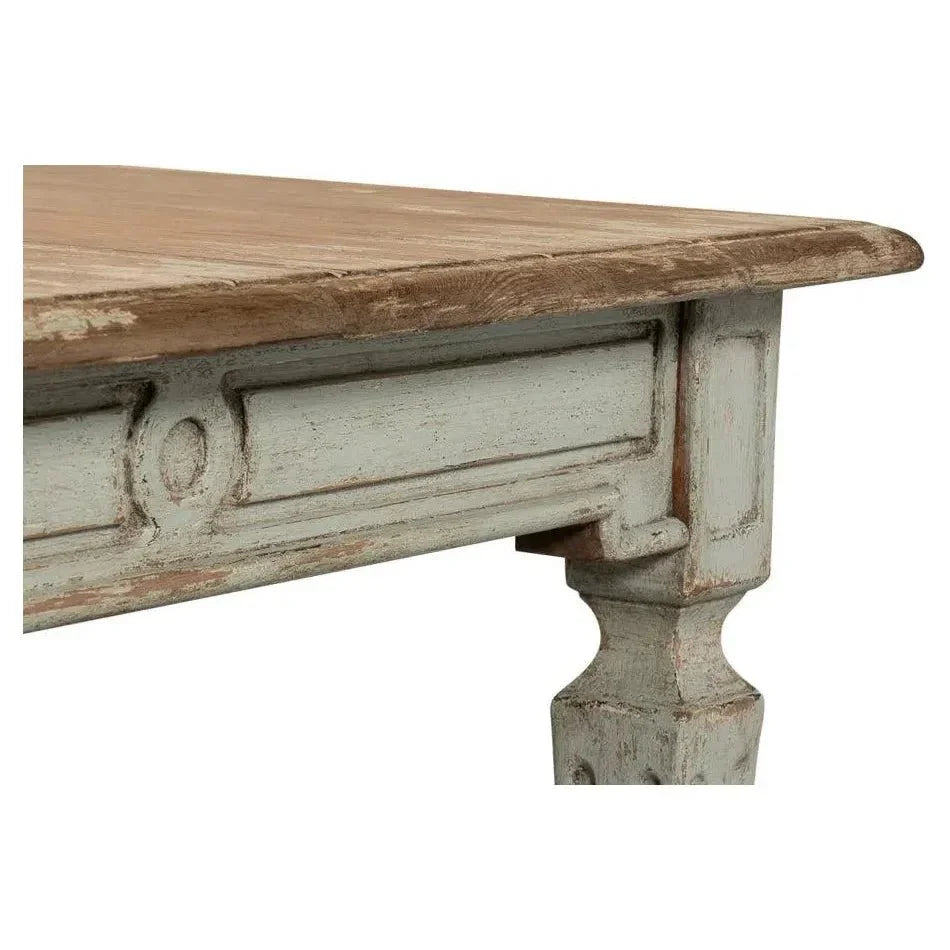 Elise Rectangle Dining Table Seats 6 Sage Natural-Dining Tables-Sarreid-LOOMLAN