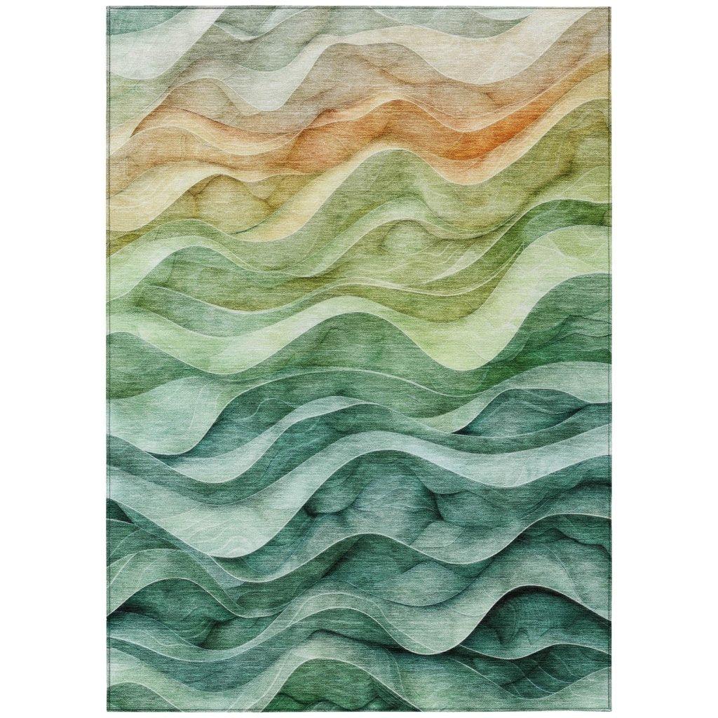 Elissar Teal Washable Indoor - Outdoor Rug - LOOMLAN - LOOMLAN Rugs - Outdoor Rugs