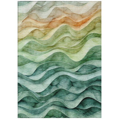 Elissar Teal Washable Indoor - Outdoor Rug - LOOMLAN - LOOMLAN Rugs - Outdoor Rugs