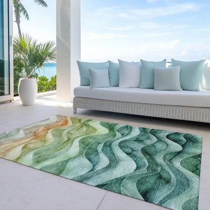 Elissar Teal Washable Indoor - Outdoor Rug - LOOMLAN - LOOMLAN Rugs - Outdoor Rugs