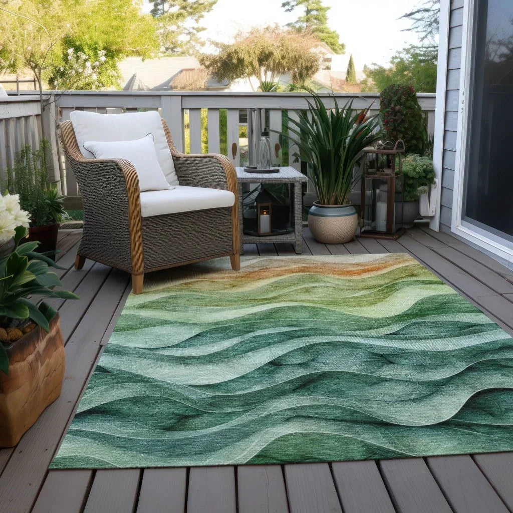 Elissar Teal Washable Indoor - Outdoor Rug - LOOMLAN - LOOMLAN Rugs - Outdoor Rugs