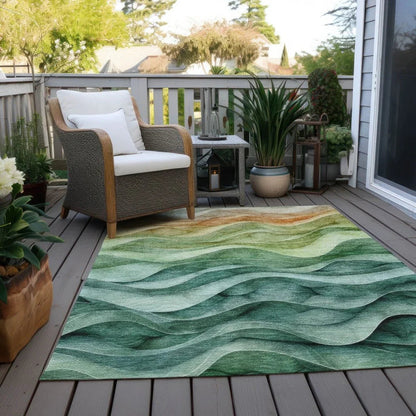 Elissar Teal Washable Indoor - Outdoor Rug - LOOMLAN - LOOMLAN Rugs - Outdoor Rugs