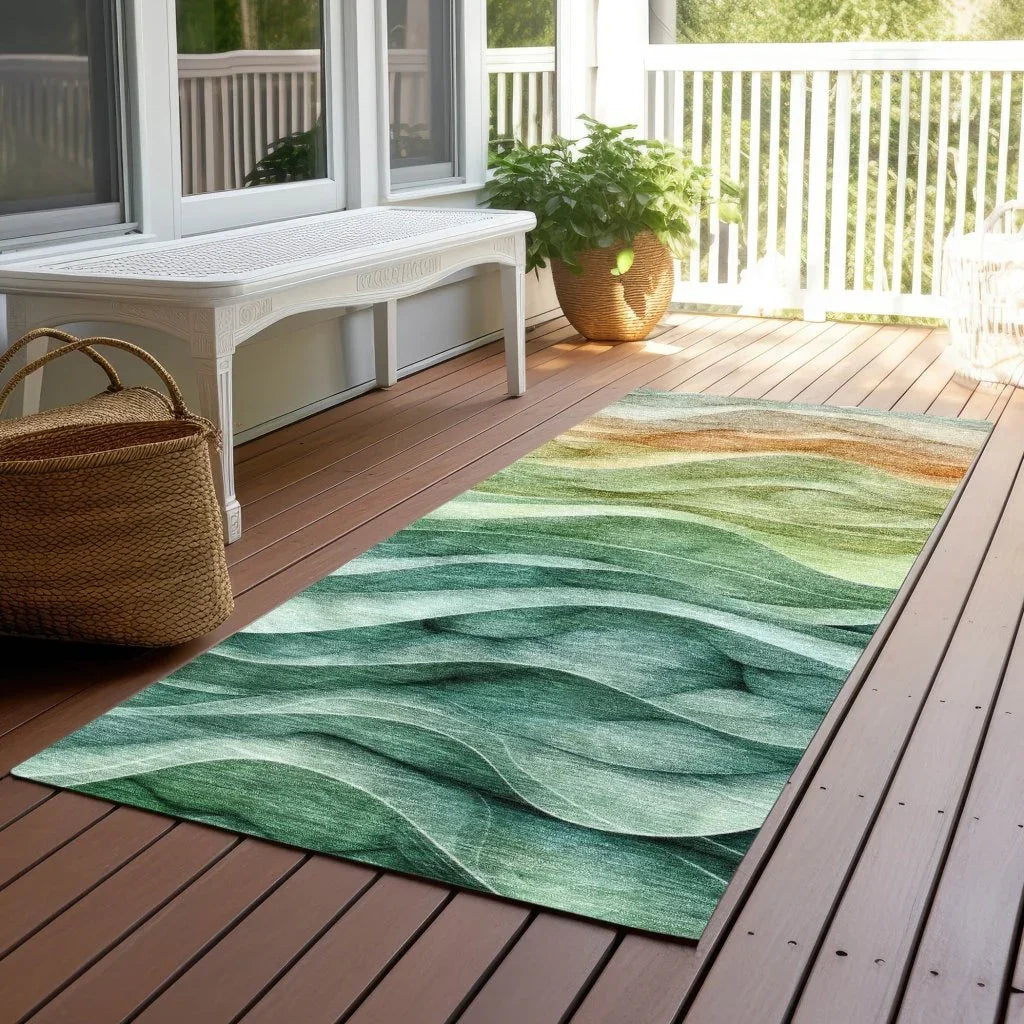 Elissar Teal Washable Indoor - Outdoor Rug - LOOMLAN - LOOMLAN Rugs - Outdoor Rugs