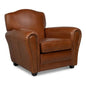 Elite French Brown Leather Club Chair - LOOMLAN - Sarreid - Club Chairs