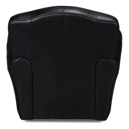 Elite Leather Black French Club Swivel Arm Chair - LOOMLAN - Sarreid - Club Chairs