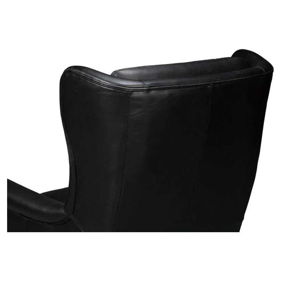 Elite Wing Luxurious Leather Armchair - LOOMLAN - Sarreid - Club Chairs