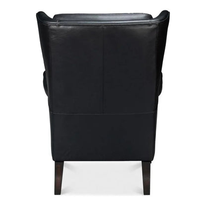 Elite Wing Luxurious Leather Armchair - LOOMLAN - Sarreid - Club Chairs
