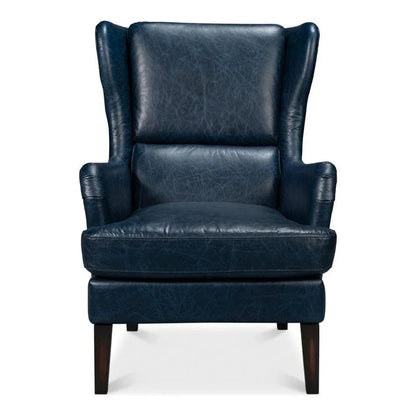 Elite Wing Luxurious Leather Armchair - LOOMLAN - Sarreid - Club Chairs