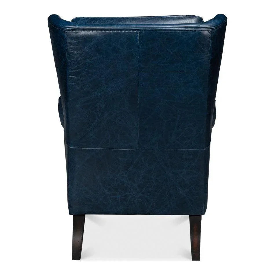 Elite Wing Luxurious Leather Armchair - LOOMLAN - Sarreid - Club Chairs
