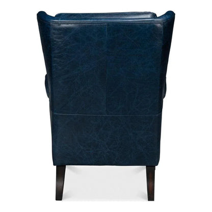 Elite Wing Luxurious Leather Armchair - LOOMLAN - Sarreid - Club Chairs