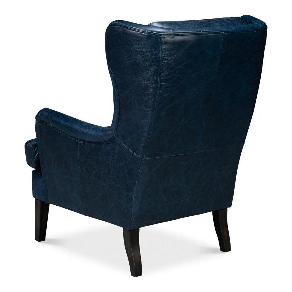 Elite Wing Luxurious Leather Armchair - LOOMLAN - Sarreid - Club Chairs