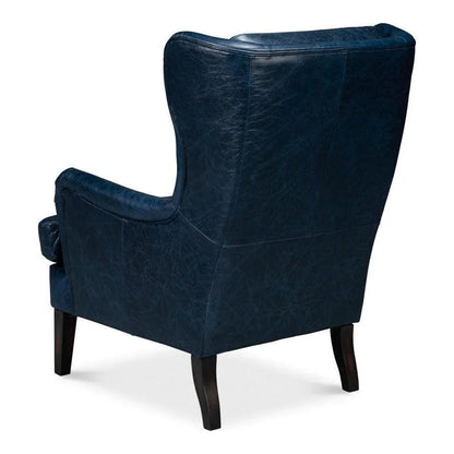 Elite Wing Luxurious Leather Armchair - LOOMLAN - Sarreid - Club Chairs
