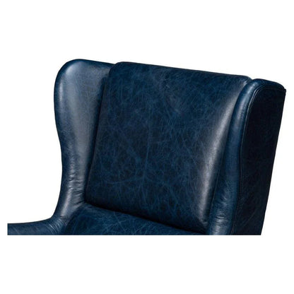 Elite Wing Luxurious Leather Armchair - LOOMLAN - Sarreid - Club Chairs