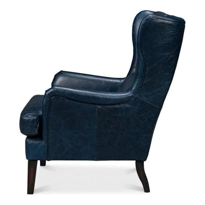 Elite Wing Luxurious Leather Armchair - LOOMLAN - Sarreid - Club Chairs