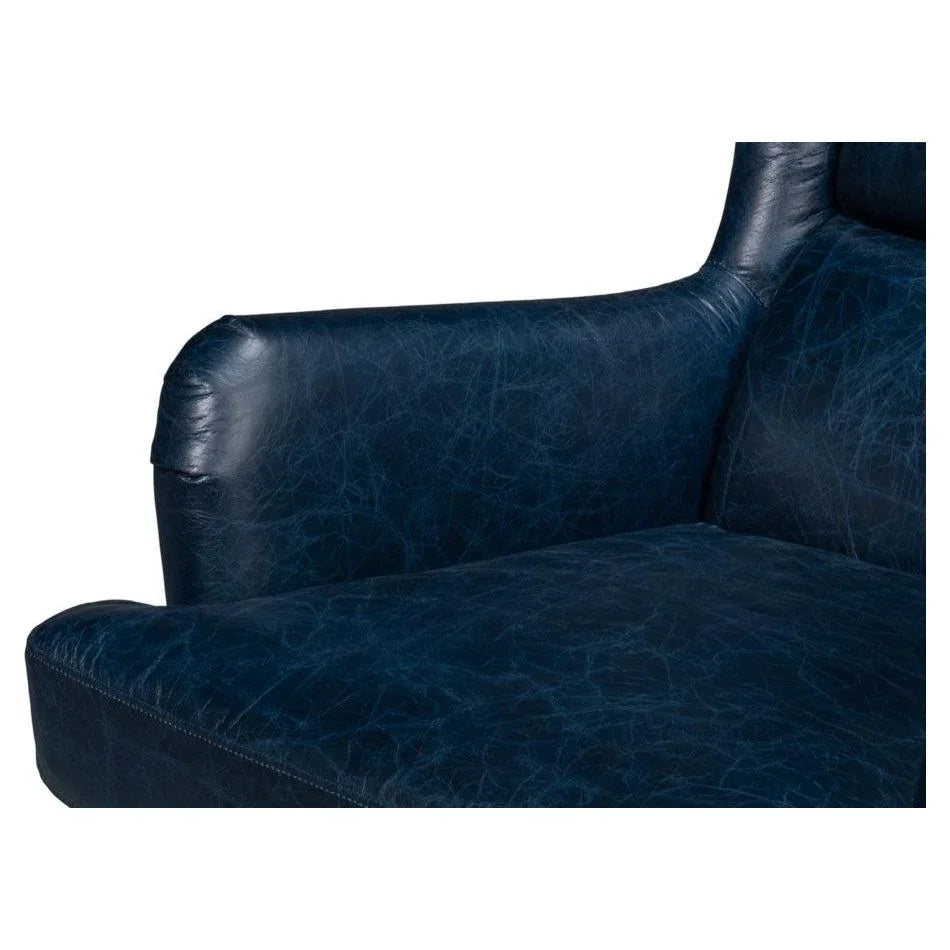 Elite Wing Luxurious Leather Armchair - LOOMLAN - Sarreid - Club Chairs