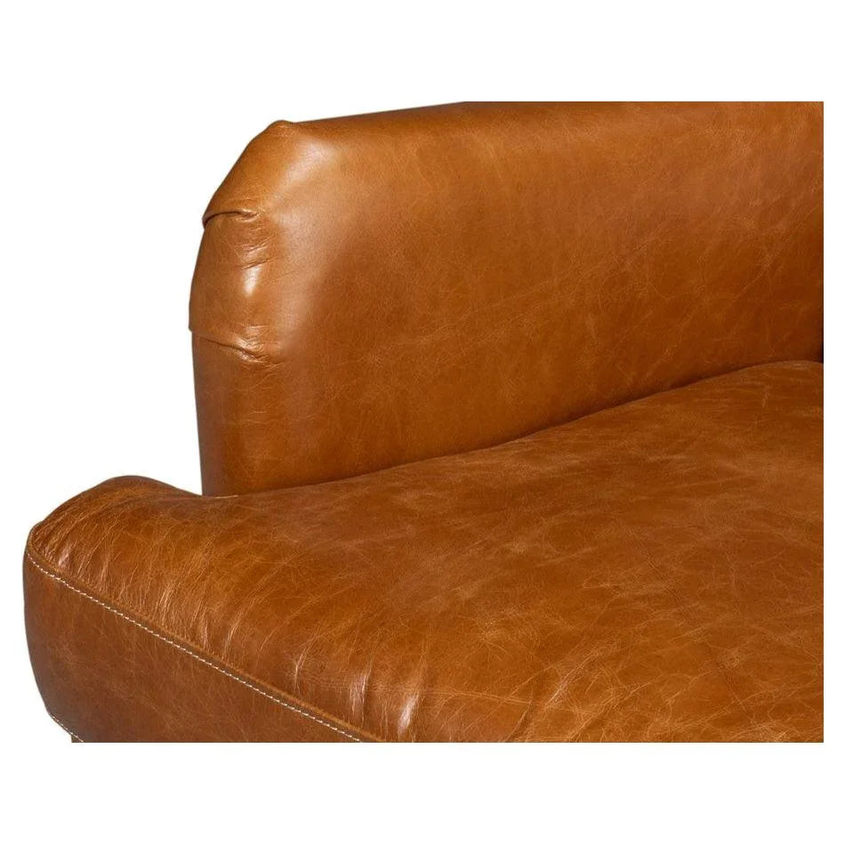 Elite Wing Luxurious Leather Armchair - LOOMLAN - Sarreid - Club Chairs