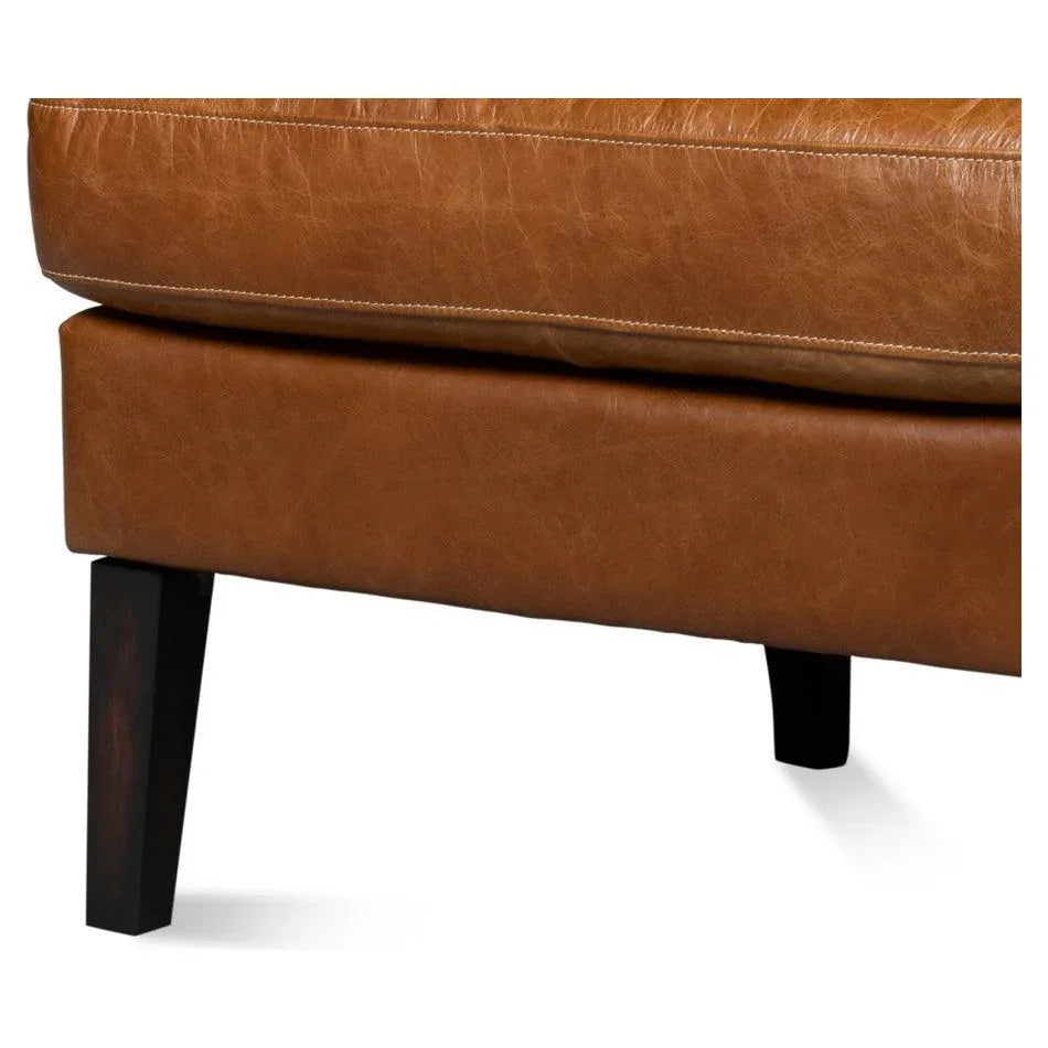 Elite Wing Luxurious Leather Armchair - LOOMLAN - Sarreid - Club Chairs