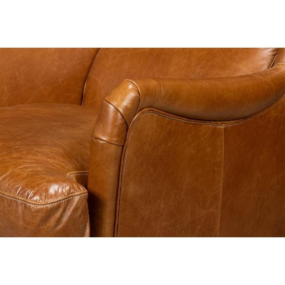 Elite Wing Luxurious Leather Armchair - LOOMLAN - Sarreid - Club Chairs