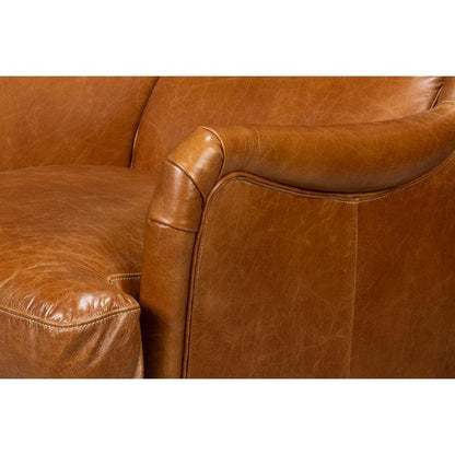 Elite Wing Luxurious Leather Armchair - LOOMLAN - Sarreid - Club Chairs