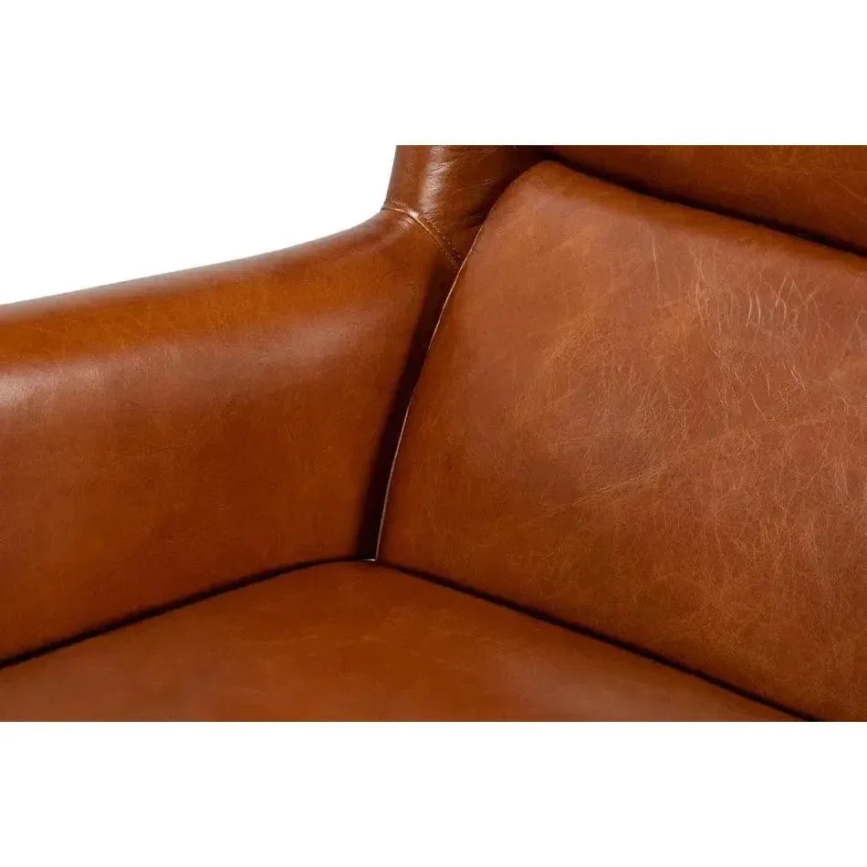 Elite Wing Luxurious Leather Armchair - LOOMLAN - Sarreid - Club Chairs