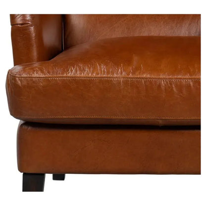 Elite Wing Luxurious Leather Armchair - LOOMLAN - Sarreid - Club Chairs