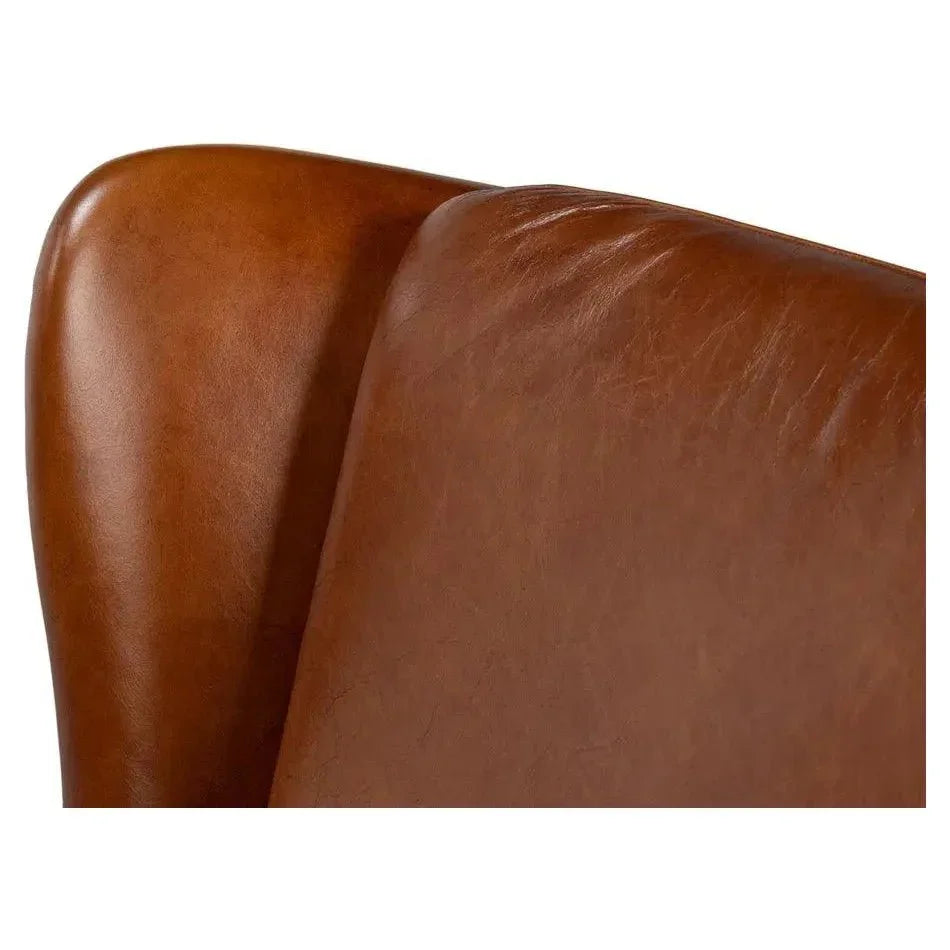 Elite Wing Luxurious Leather Armchair - LOOMLAN - Sarreid - Club Chairs