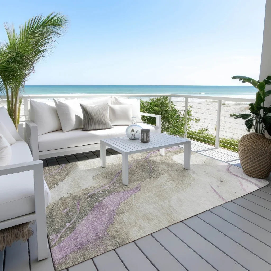 Elithra Brown Washable Indoor - Outdoor Rug - LOOMLAN - LOOMLAN Rugs - Outdoor Rugs