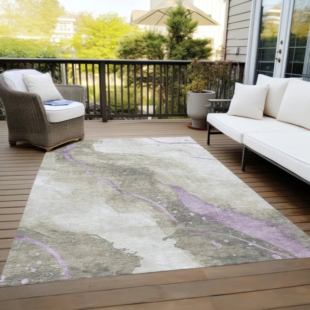 Elithra Brown Washable Indoor - Outdoor Rug - LOOMLAN - LOOMLAN Rugs - Outdoor Rugs