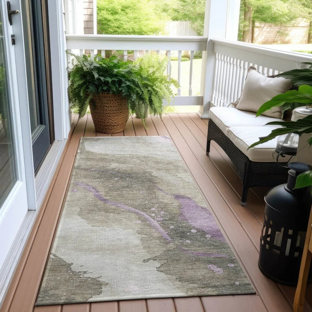 Elithra Brown Washable Indoor - Outdoor Rug - LOOMLAN - LOOMLAN Rugs - Outdoor Rugs