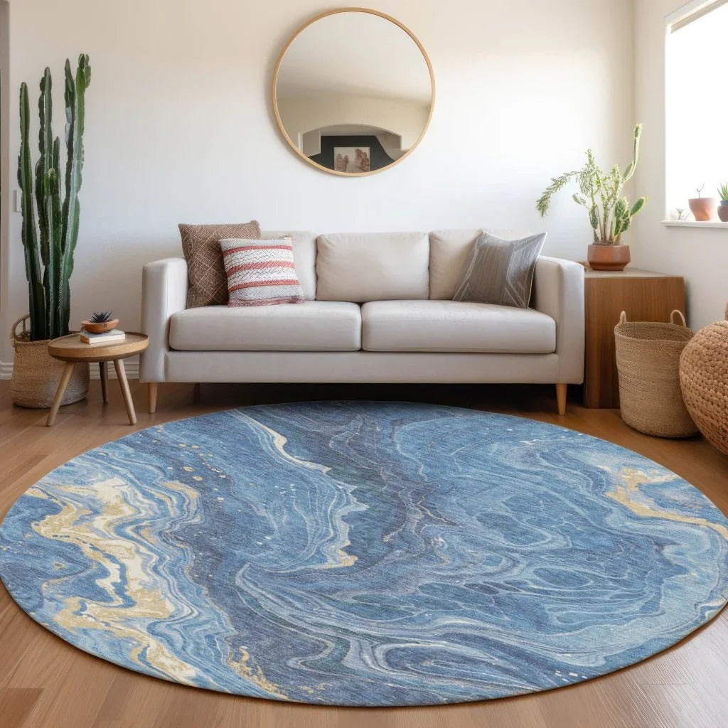 Elius Blue Washable Indoor - Outdoor Rug - LOOMLAN - LOOMLAN Rugs - Outdoor Rugs
