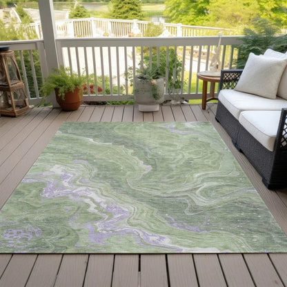 Elius Green Washable Indoor - Outdoor Rug - LOOMLAN - LOOMLAN Rugs - Outdoor Rugs