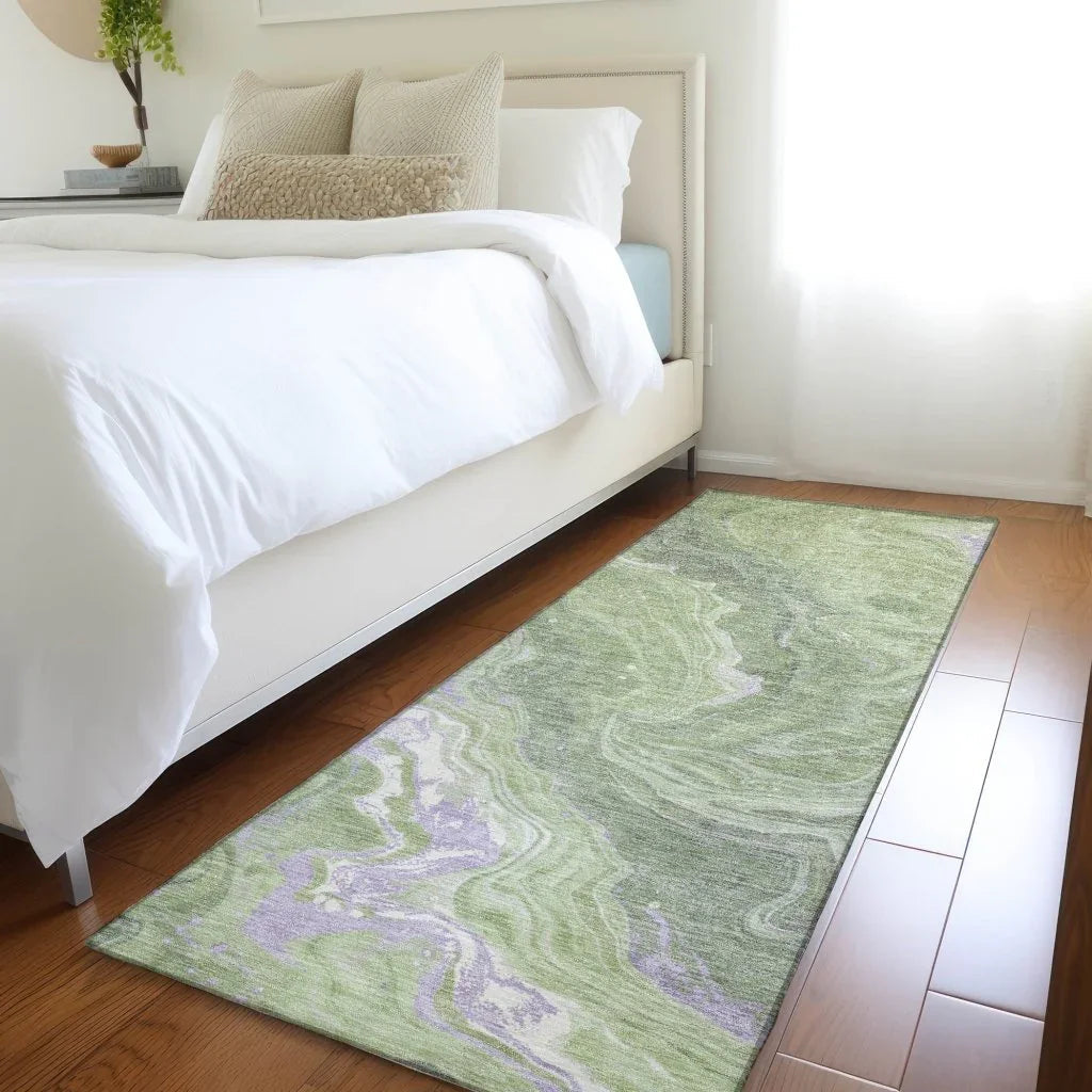 Elius Green Washable Indoor - Outdoor Rug - LOOMLAN - LOOMLAN Rugs - Outdoor Rugs