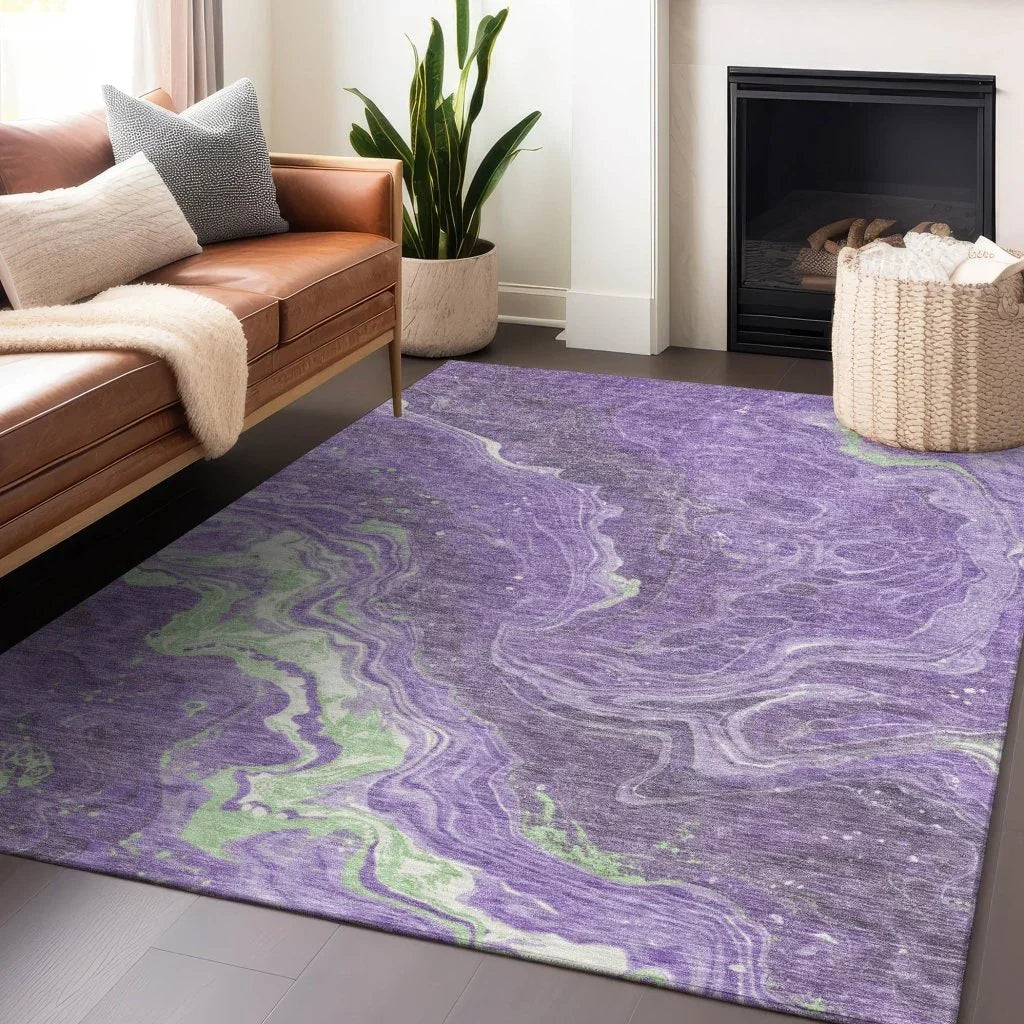 Elius Purple Washable Indoor - Outdoor Rug - LOOMLAN - LOOMLAN Rugs - Outdoor Rugs