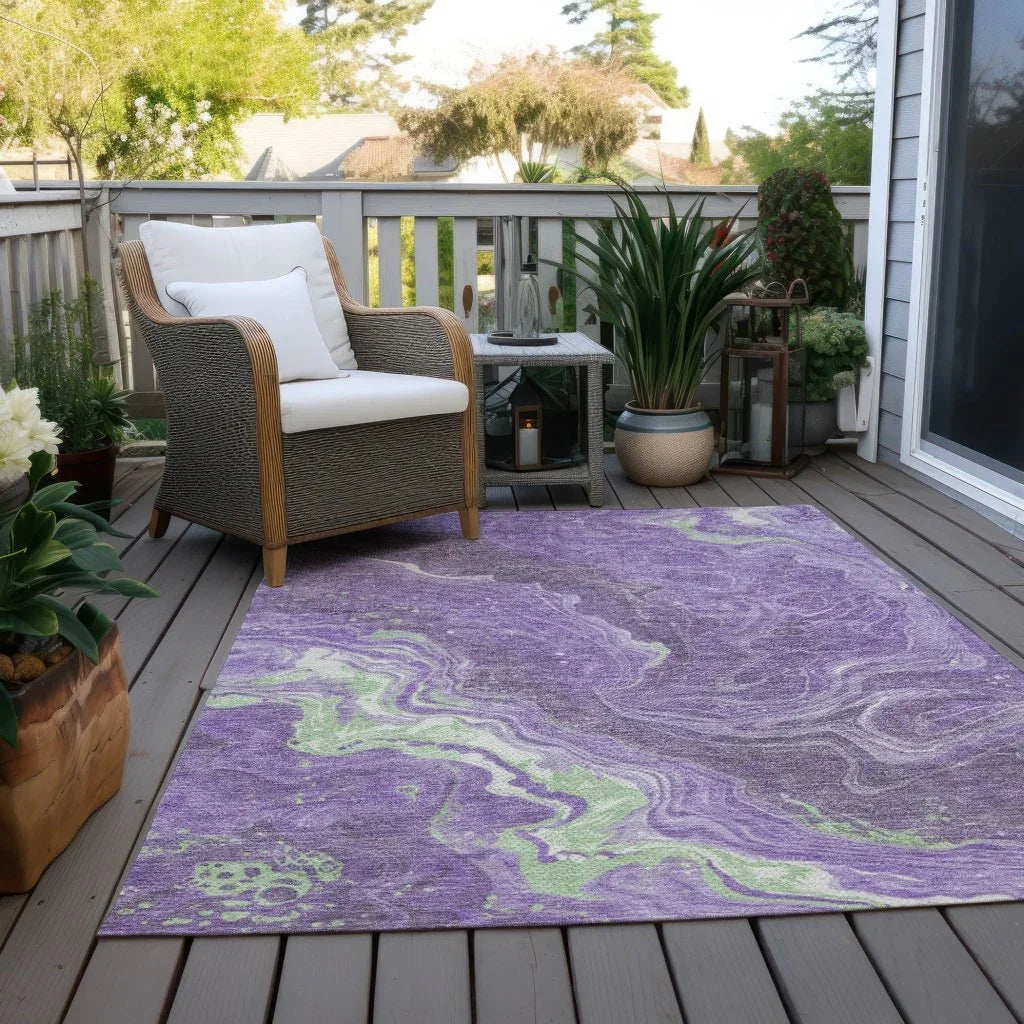 Elius Purple Washable Indoor - Outdoor Rug - LOOMLAN - LOOMLAN Rugs - Outdoor Rugs