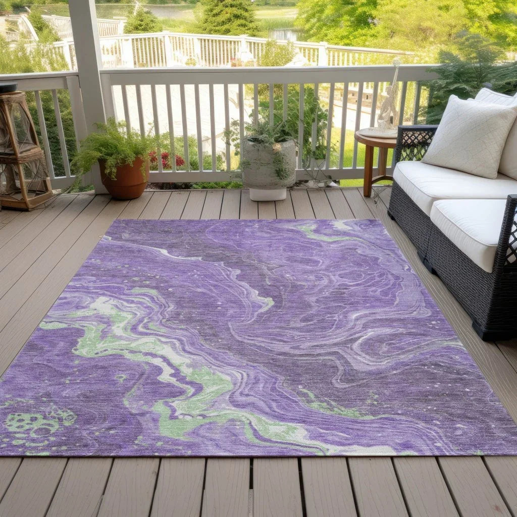 Elius Purple Washable Indoor - Outdoor Rug - LOOMLAN - LOOMLAN Rugs - Outdoor Rugs