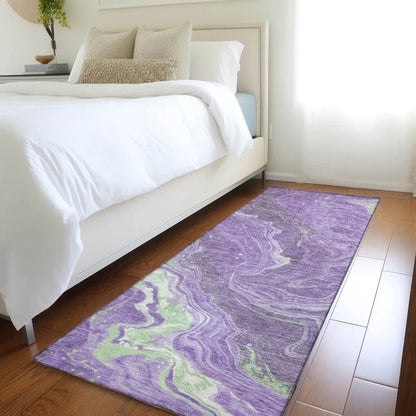 Elius Purple Washable Indoor - Outdoor Rug - LOOMLAN - LOOMLAN Rugs - Outdoor Rugs
