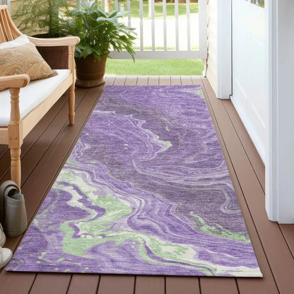 Elius Purple Washable Indoor - Outdoor Rug - LOOMLAN - LOOMLAN Rugs - Outdoor Rugs