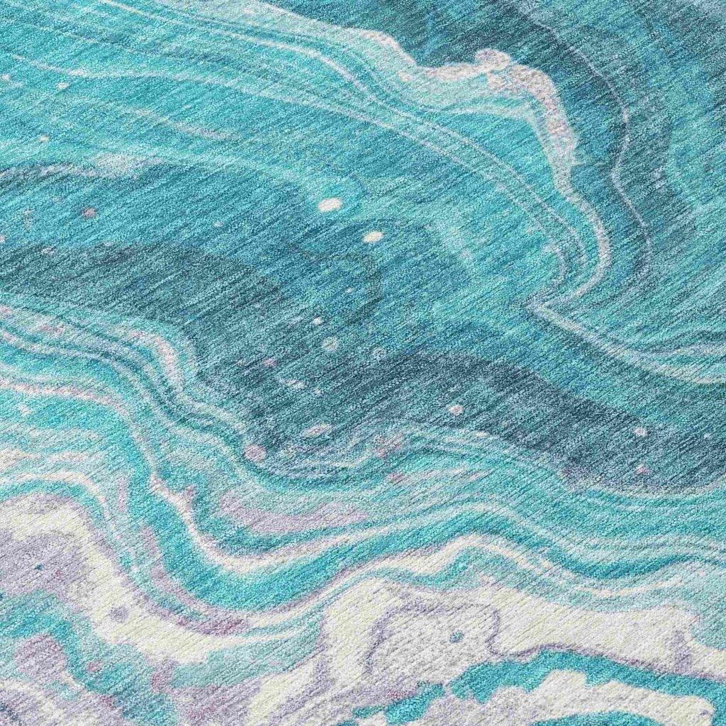 Elius Teal Washable Indoor - Outdoor Rug - LOOMLAN - LOOMLAN Rugs - Outdoor Rugs