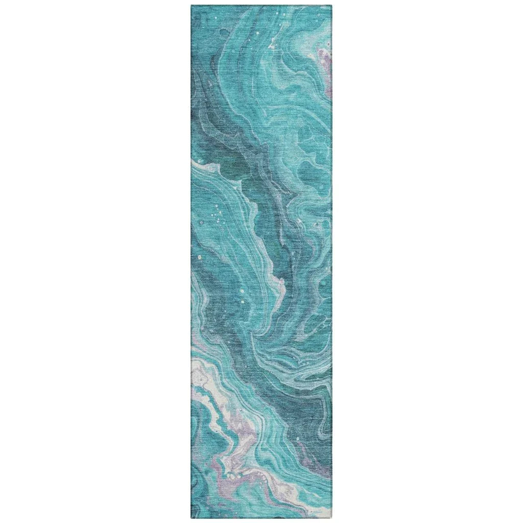 Elius Teal Washable Indoor - Outdoor Rug - LOOMLAN - LOOMLAN Rugs - Outdoor Rugs