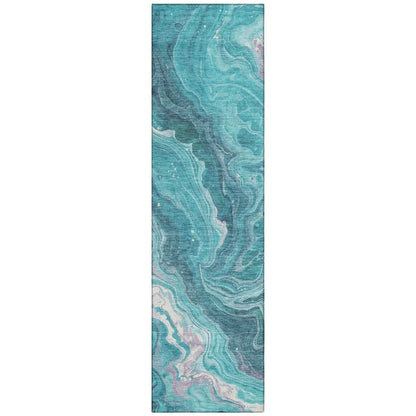 Elius Teal Washable Indoor - Outdoor Rug - LOOMLAN - LOOMLAN Rugs - Outdoor Rugs
