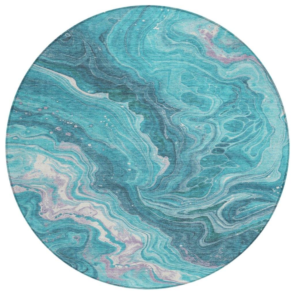 Elius Teal Washable Indoor - Outdoor Rug - LOOMLAN - LOOMLAN Rugs - Outdoor Rugs